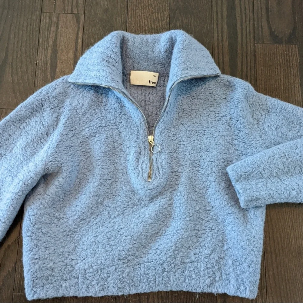 Wilfred Aritzia Cropped Gwyneth Sweater Alpaca 1/2 Zip - Picture 3 of 12